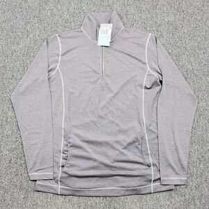 Page & Tuttle Cool Swing 1/4 Zip Pullover Medium Grey Performance Activewear NWT